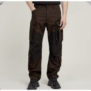 G-STAR RAW 1 Rovic Zip 3D Loose Cargo Pants 33/32 Brown Black Zip Fly Pockets